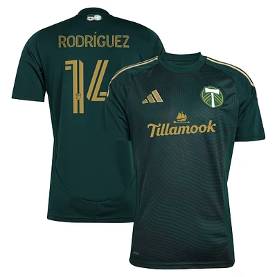 Men's adidas Jonathan Rodríguez Green Portland Timbers 2025 Forever & Gold Replica Player Jersey