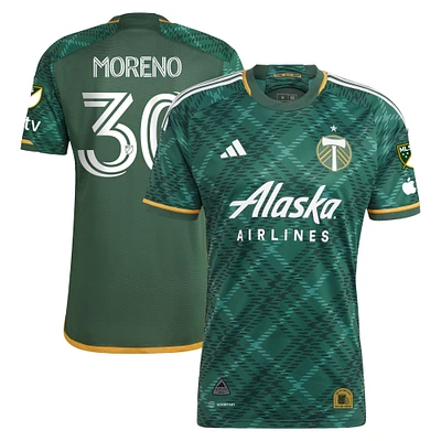 Adidas Maillot Portland Timbers 2023 Plaid Kit authentique pour homme Santiago Moreno vert