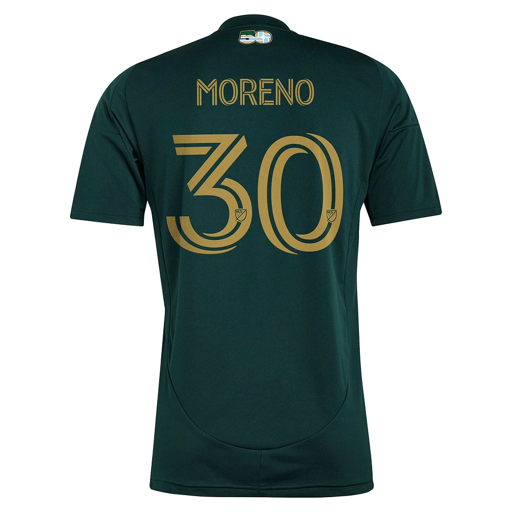 Men's adidas Santiago Moreno Green Portland Timbers 2025 Forever & Gold Replica Player Jersey