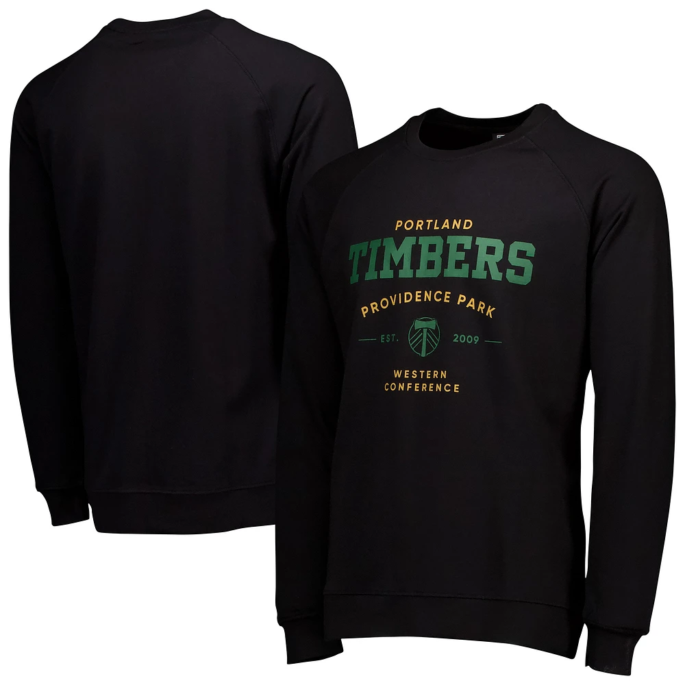 Sweat-shirt noir Portland Timbers Leisure Raglan pour hommes