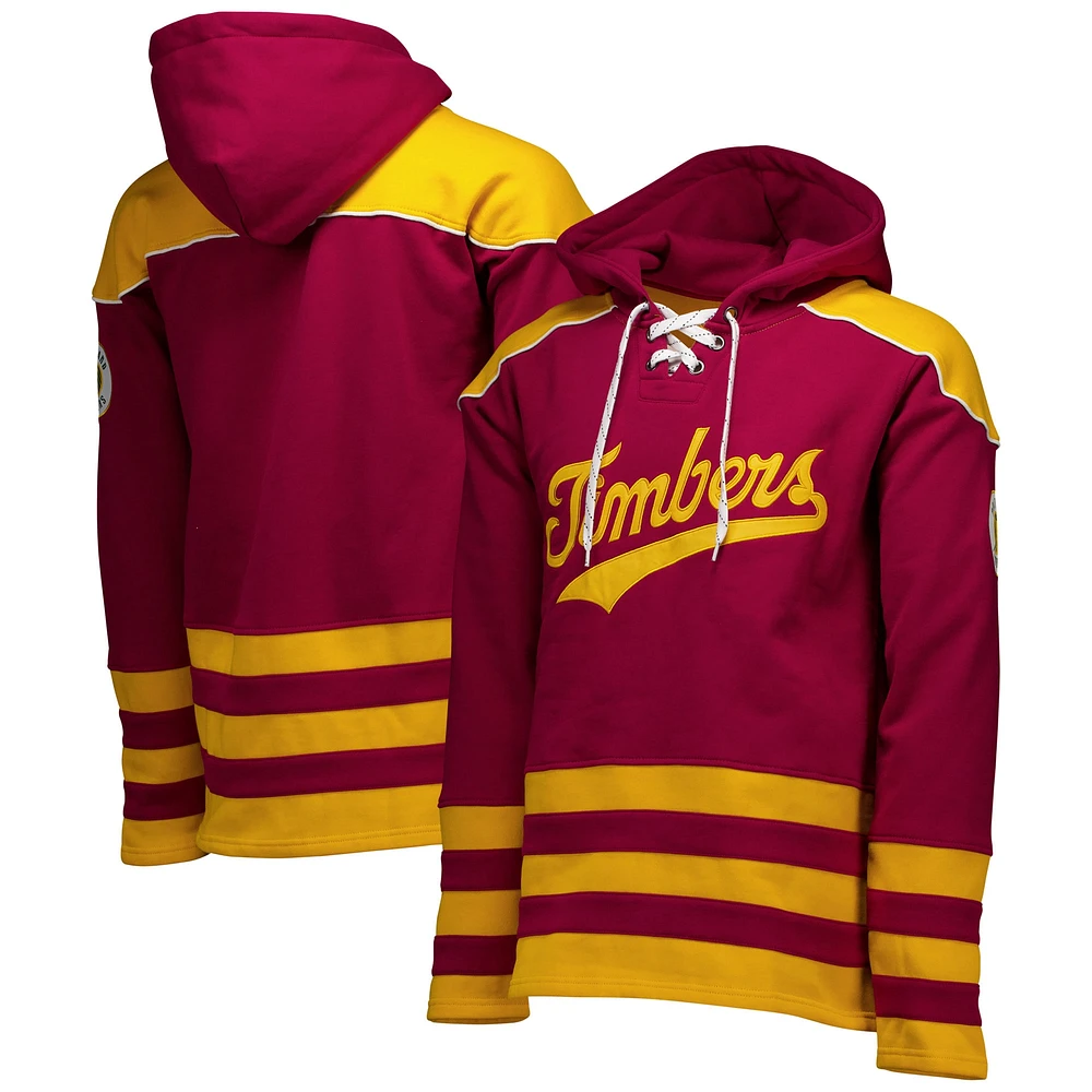 Men's Burgundy Portland Timbers 2024 Jersey Hook Hockey Pullover Hoodie