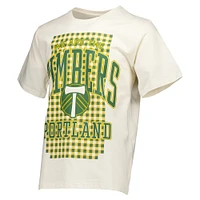 T-shirt décontracté épais crème des années 90 Portland Timbers pour hommes