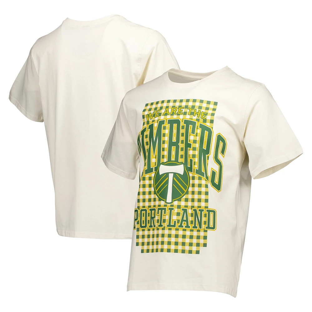 T-shirt décontracté épais crème des années 90 Portland Timbers pour hommes