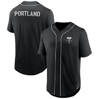 Maillot de baseball boutonné à la mode Portland Timbers troisième période marque Fanatics pour hommes, noir