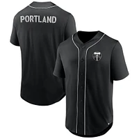 Maillot de baseball boutonné à la mode Portland Timbers troisième période marque Fanatics pour hommes, noir