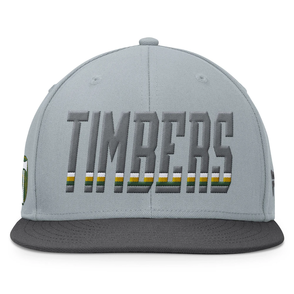 Casquette Snapback grise Portland Timbers Smoke de marque Fanatics pour hommes