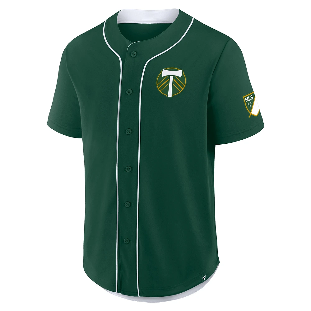 Men's Fanatics Green Portland Timbers Injury Time Baseball Jersey