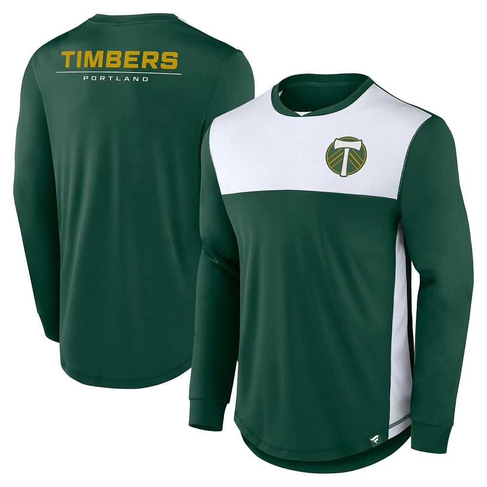 Men's Fanatics Green Portland Timbers Mid Goal Long Sleeve T-Shirt