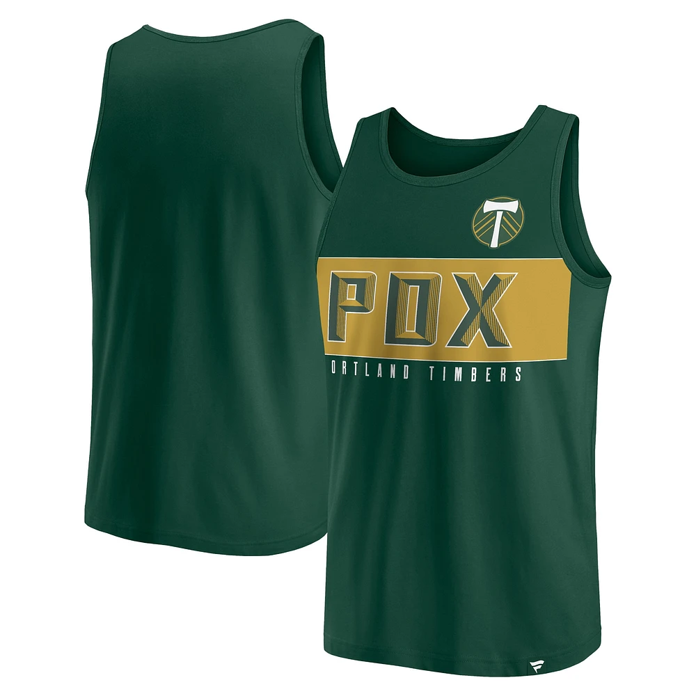 Men's Fanatics Green Portland Timbers Run Angle Tank Top