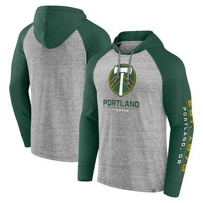 Sweat à capuche enfiler raglan Deflection Steel Portland Timbers de marque Fanatics pour hommes