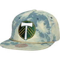 Casquette snapback bleu délavé à l'acide Portland Timbers Mitchell & Ness pour homme