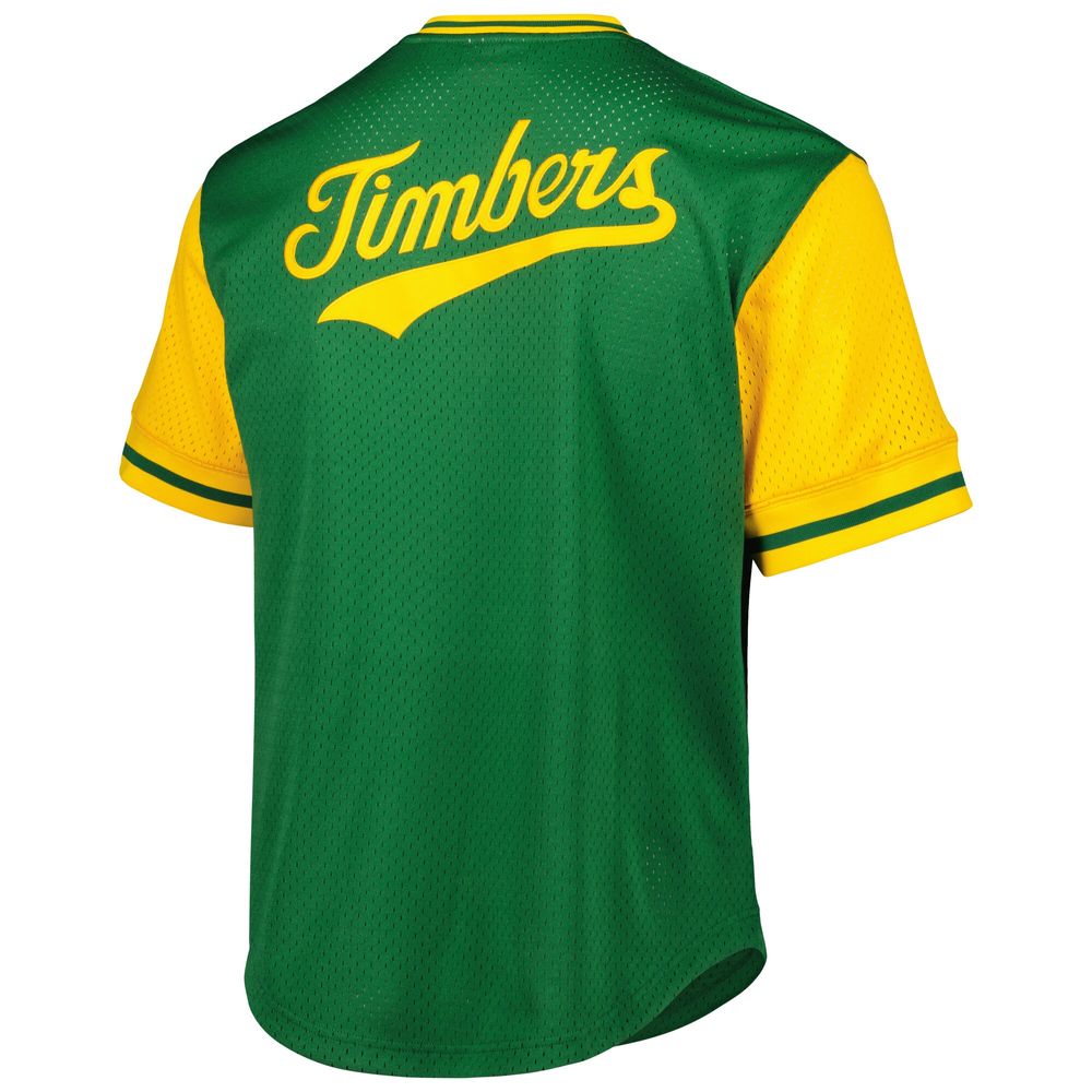 Men's Mitchell & Ness Green Portland Timbers Mesh V-Neck T-Shirt