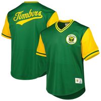 Men's Mitchell & Ness Green Portland Timbers Mesh V-Neck T-Shirt