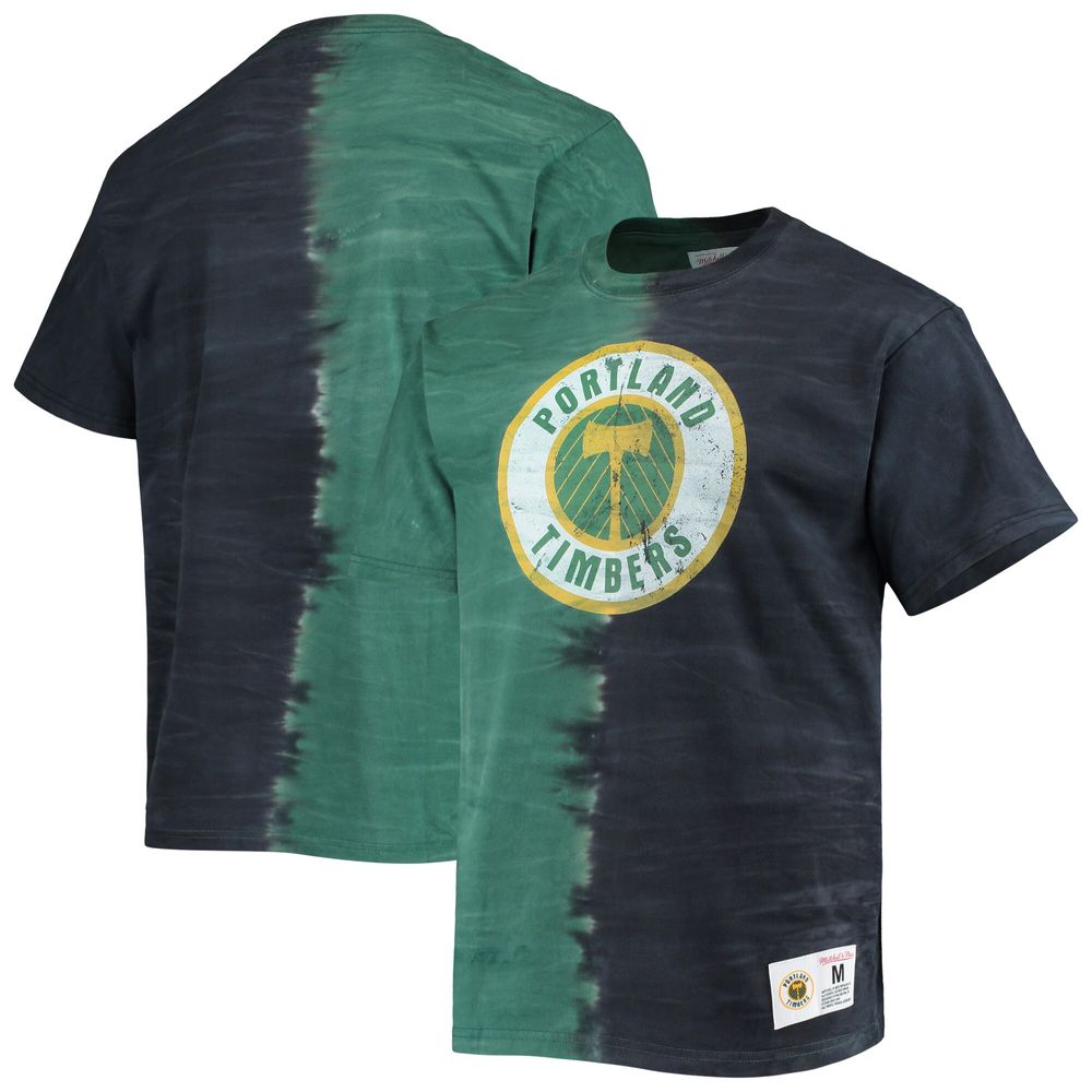 Men's Mitchell & Ness Green Portland Timbers Vertical Tie-Dye Top