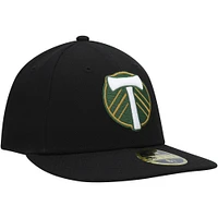 Men's New Era Black Portland Timbers Primary Logo Low Profile 59FIFTY Fitted Hat