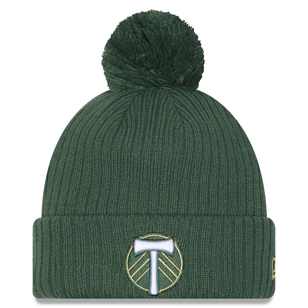 Men's New Era  Green Portland Timbers 2025 Jersey Hook Cuffed Knit Hat with Pom