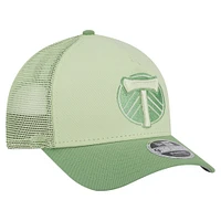 Casquette de camionneur ajustable 9FORTY A-Frame verte des Portland Timbers pour homme de New Era