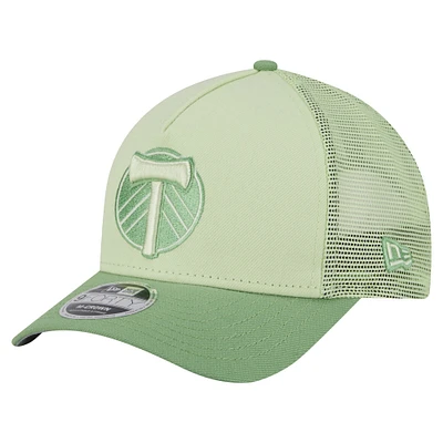 Casquette de camionneur ajustable 9FORTY A-Frame verte des Portland Timbers pour homme de New Era