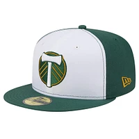 Men's New Era White/Green Portland Timbers 2024 Kick Off Collection 59FIFTY Fitted Hat