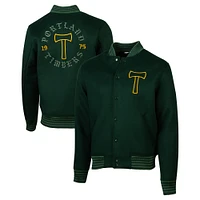 Men's Sport Design Sweden  Green Portland Timbers 2025 Jersey Hook Full-Snap Wool Varsity Jacket
