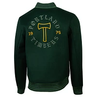 Men's Sport Design Sweden  Green Portland Timbers 2025 Jersey Hook Full-Snap Wool Varsity Jacket