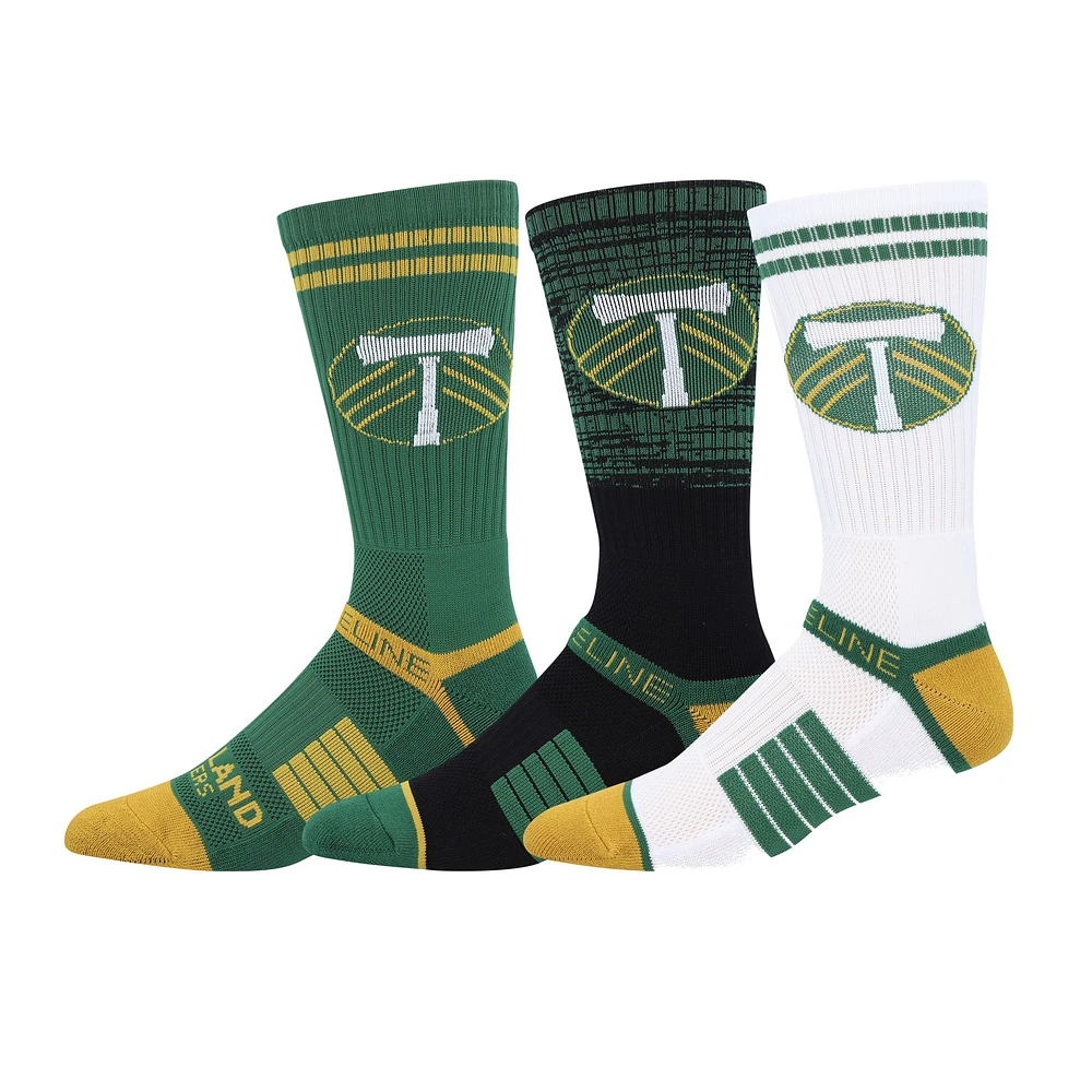 Ensemble de 3 paires de chaussettes en tricot Strideline Portland Timbers Premium pour hommes