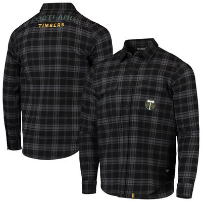 Men's The Wild Collective Black Portland Timbers Buffalo Check Button-Up Shirt