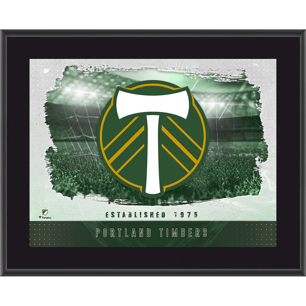 Plaque horizontale sublimée avec logo de l'équipe Portland Timbers 10,5" x 13"