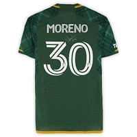 Santiago Moreno Portland Timbers Autographed Match-Used #30 Green adidas Jersey from the 2024 MLS Season - Size S