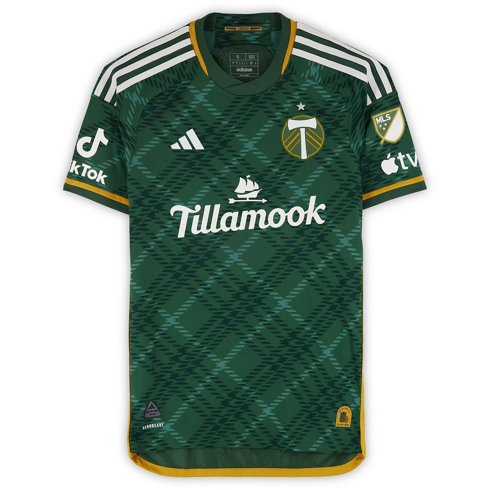 Santiago Moreno Portland Timbers Autographed Match-Used #30 Green adidas Jersey from the 2024 MLS Season - Size S