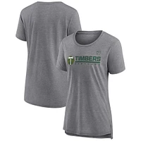 T-shirt tri-blend de gardien but gris chiné Fanatics pour femme des Portland Timbers