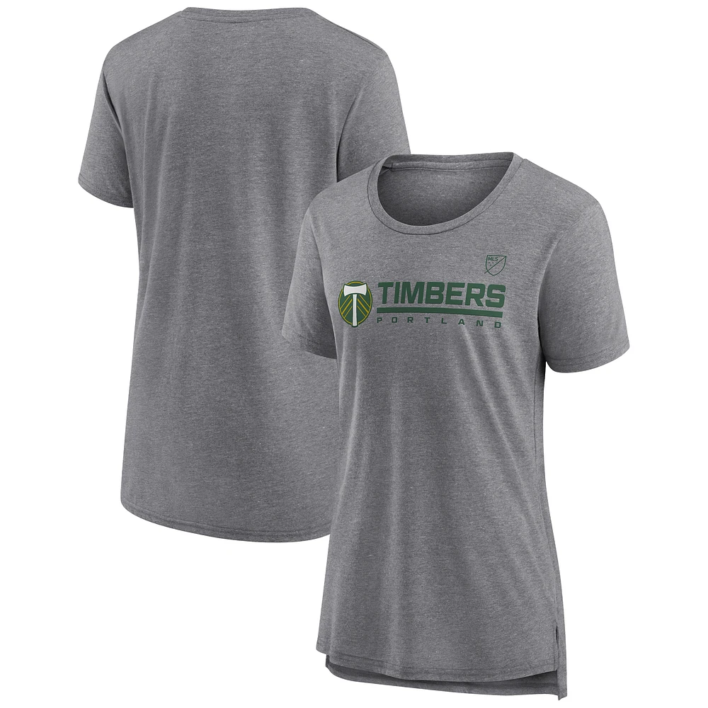 T-shirt tri-blend de gardien but gris chiné Fanatics pour femme des Portland Timbers