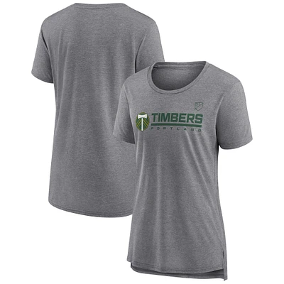 T-shirt tri-blend de gardien but gris chiné Fanatics pour femme des Portland Timbers