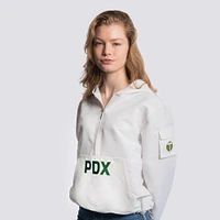 Veste à capuche demi-zip Paige blanche Lusso pour femme des Portland Timbers