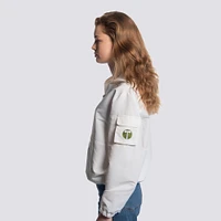Veste à capuche demi-zip Paige blanche Lusso pour femme des Portland Timbers