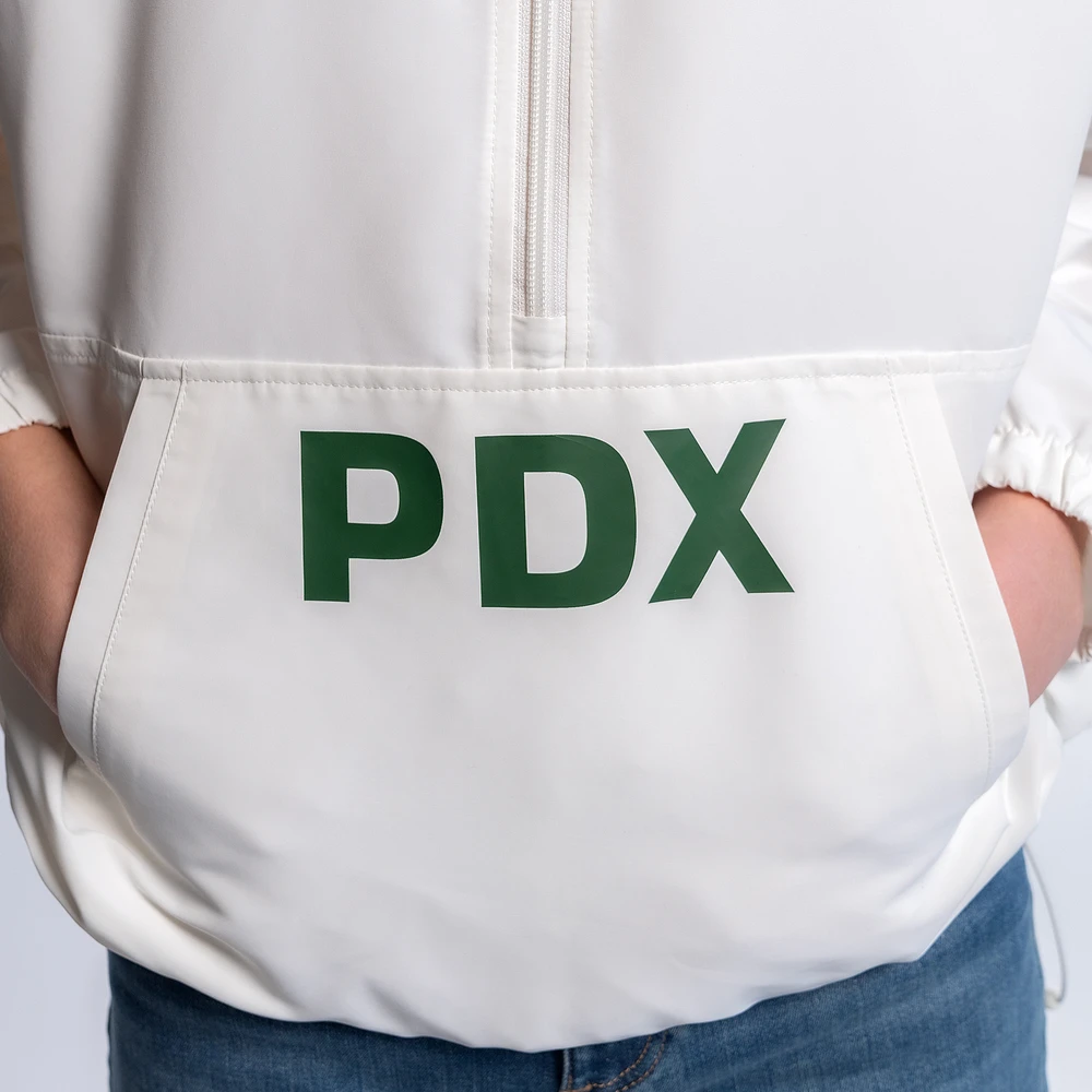 Veste à capuche demi-zip Paige blanche Lusso pour femme des Portland Timbers
