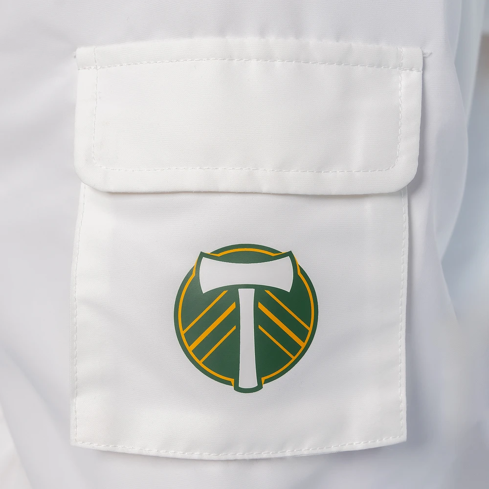 Veste à capuche demi-zip Paige blanche Lusso pour femme des Portland Timbers