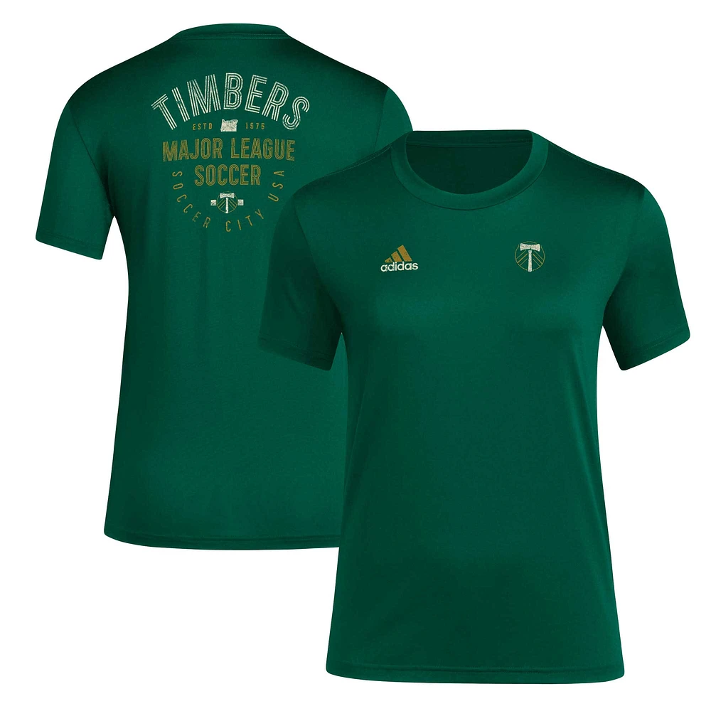 T-shirt adidas vert Portland Timbers Local Stoic AEROREADY pour femme