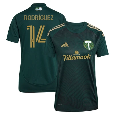 Women's adidas Jonathan Rodríguez Green Portland Timbers 2025 Forever & Gold Replica Player Jersey