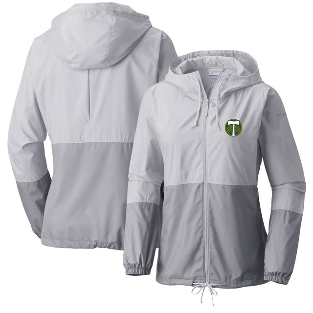 Veste coupe-vent Columbia Portland Timbers Flash Forward Team pour femme, blanc/gris