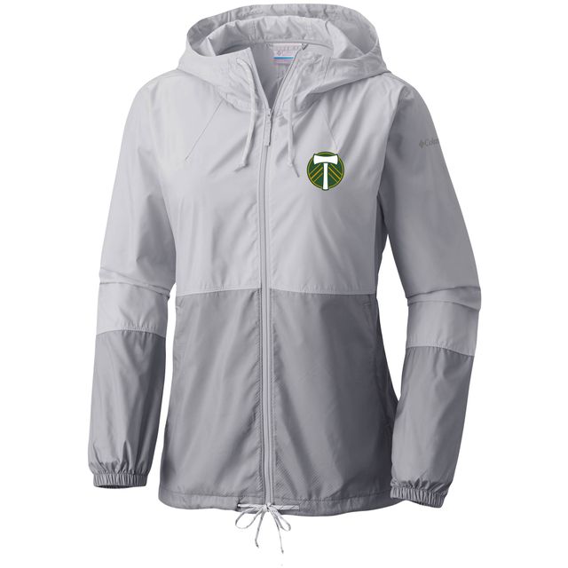 Veste coupe-vent Columbia Portland Timbers Flash Forward Team pour femme, blanc/gris