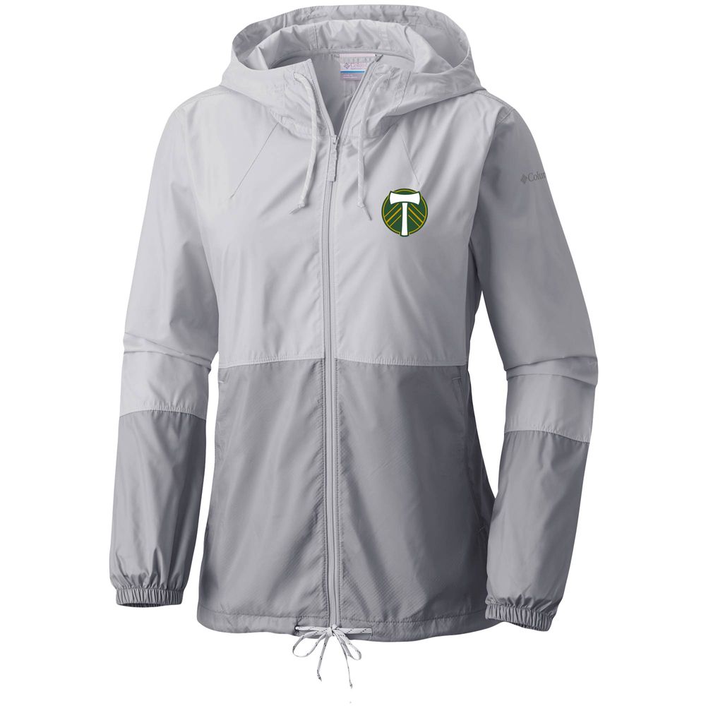 Women's Columbia White/Gray Portland Timbers Flash Forward Team Windbreaker Jacket