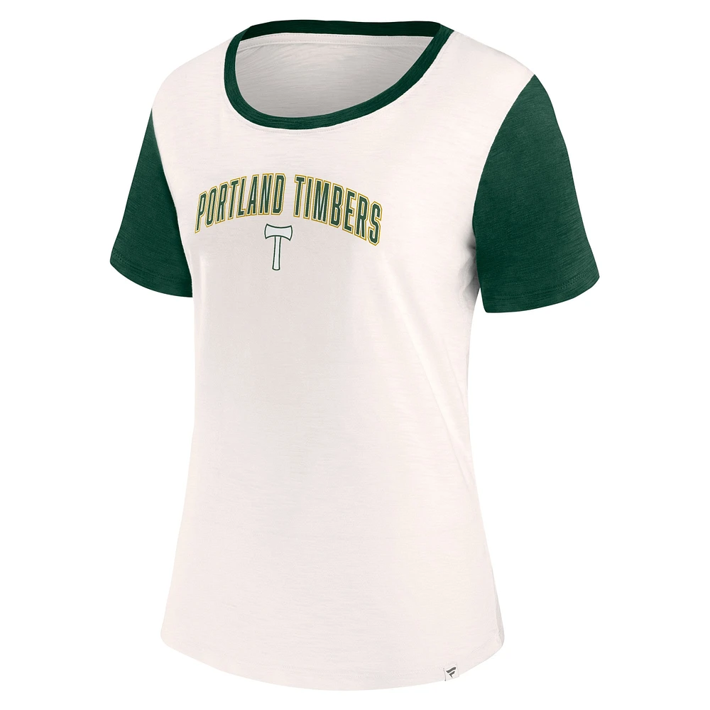 T-shirt Portland Timbers Volley crème de marque Fanatics pour femme