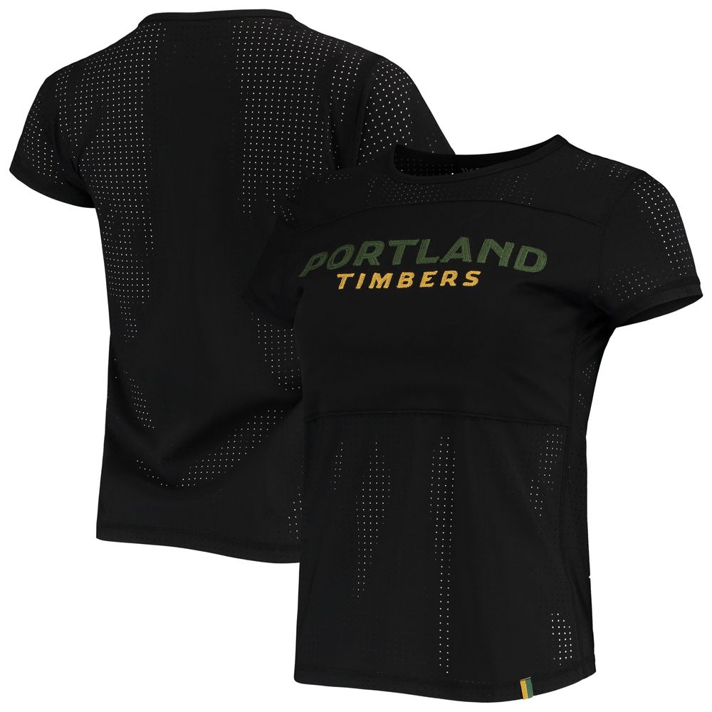 Women's The Wild Collective Black Portland Timbers Mesh T-Shirt