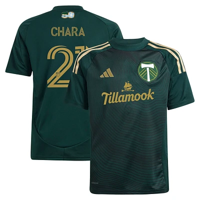 Maillot de joueur réplique vert et or pour jeunes adidas Diego Chara Portland Timbers 2025 Forever Green & Gold