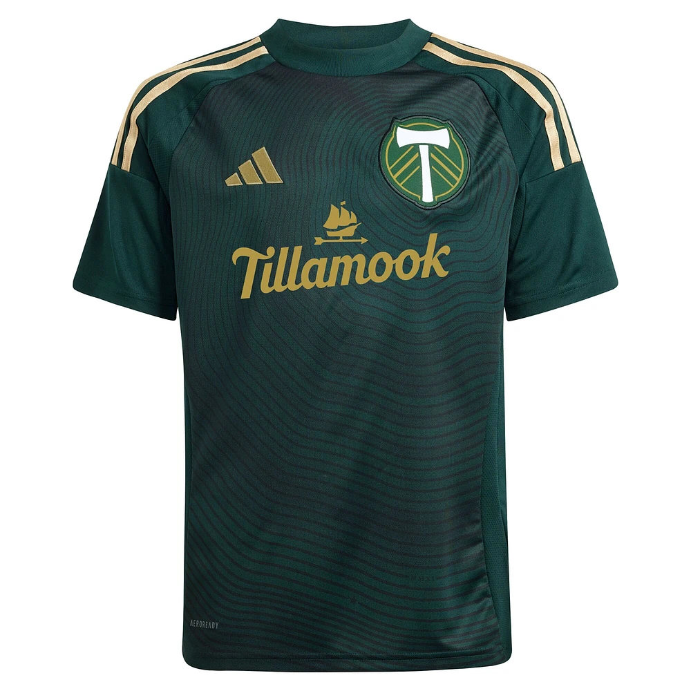 Youth adidas  Green Portland Timbers 2025 Forever & Gold Replica Jersey