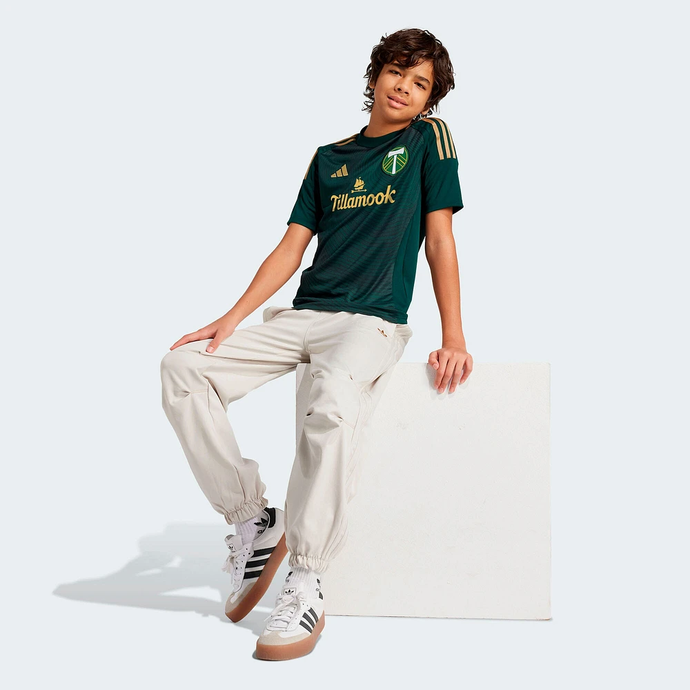 Youth adidas  Green Portland Timbers 2025 Forever & Gold Replica Jersey