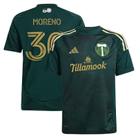 Youth adidas Santiago Moreno Green Portland Timbers 2025 Forever & Gold Replica Player Jersey