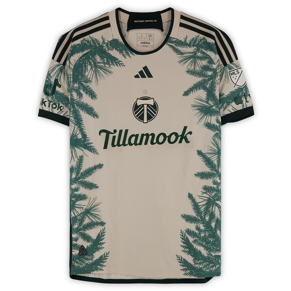 Zac McGraw Portland Timbers Autographed Match-Used #18 Tan adidas Jersey from the 2024 MLS Season - Size L