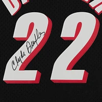 Clyde Drexler Portland Trail Blazers Autographed Black Mitchell & Ness 1990-91 Replica Jersey